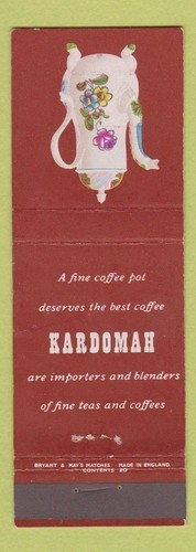 Matchbook cover kardomah - matchbook,