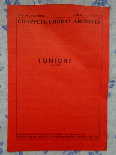 Sheet music tonight from - 'tonight',