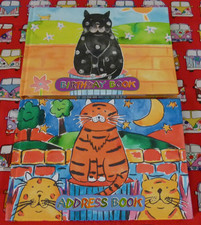 Birthday Book and Address Book Cat designs