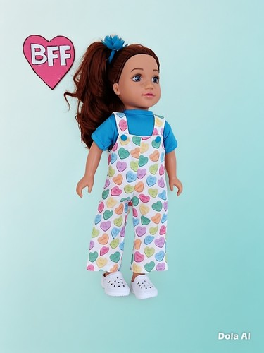 Dolls clothes dungarees - 18", -dungarees