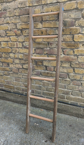 Vintage wood 6 rung - (3),