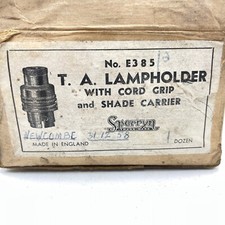 New Vintage Brass Bulb Fitting Sperryn TA Lampholder Cord Grip Shade Carrier