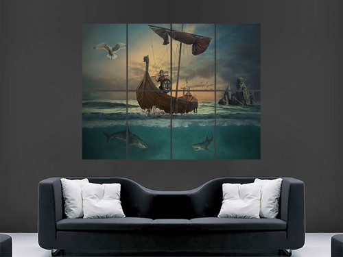 Viking boat warrior - warrior,