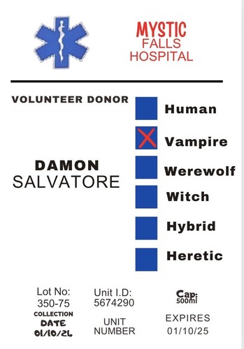 Vampire diaries blood bag - diaries,