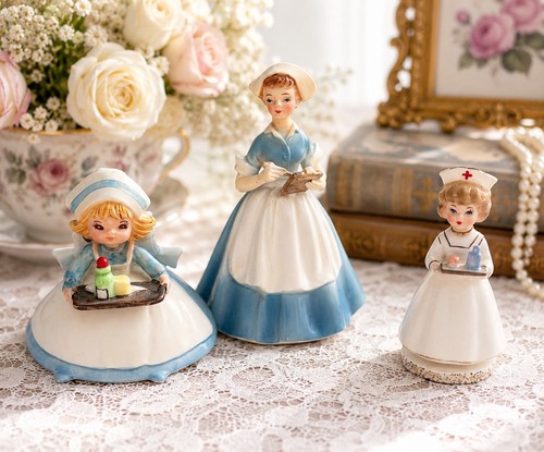 Vintage nurse figurine bundle - nurse,