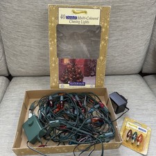 Vintage Woolworths 40 Multicoloured Christmas Outdoor Lights In Box
