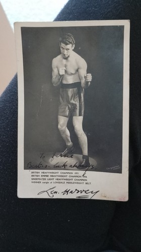 Len harvey hand signed pre - harvey,