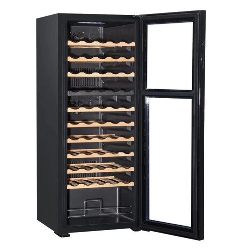 Tall black glass door wine - glass,