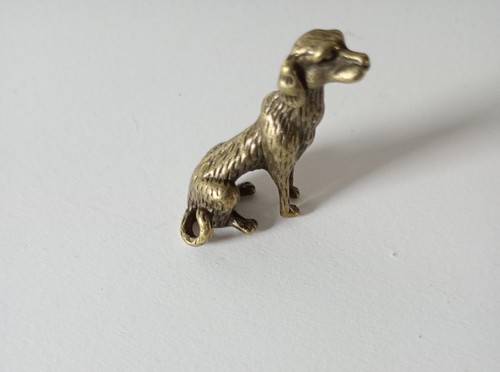 Mini brass dog figurines - brass,