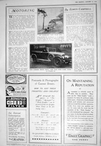 Antique old print 1925 motor - old,