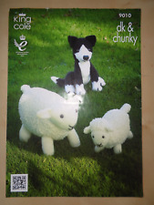 Sheepdog, sheep and lamb toys knitting pattern