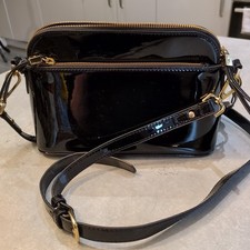 Clarks Classic Black Patent Shoulder Bag