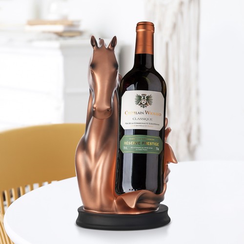 Horse shape wine - horse, rack