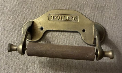 Vintage brass toilet - brass, roll