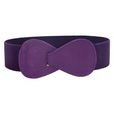 Womens Belt Waistband Stretch Elastic Wide Waist Ladies Dresses Casual Buckle UK