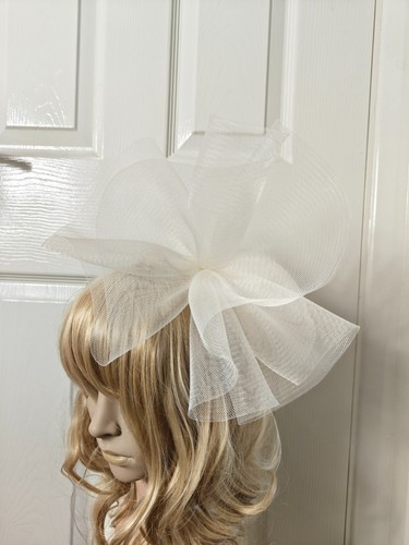Ivory fascinator millinery - fascinator,