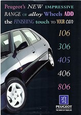 Peugeot Accessory Alloy Wheels 1996 UK Market Foldout Sales Brochure 106 306 405