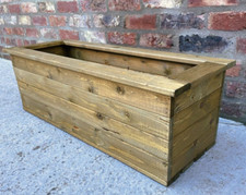 Quality Planter Wooden Trough Garden Veg Plant Flower Container Tub Large 940mm