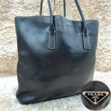PRADA Leather Tote Bag Black