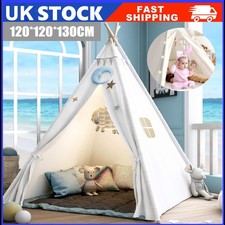 Large Canvas Children Indian Tent Teepee Kids Wigwam Indoor Outdoor Play House