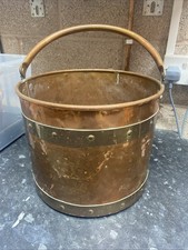 Large Copper & Brass Coal / Log Bucket