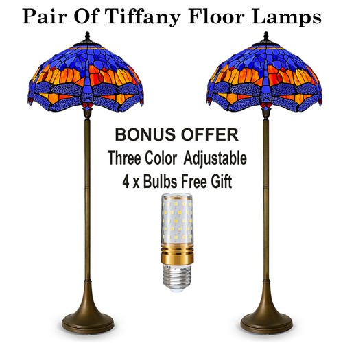 Pair tiffany dragonfly floor - pair,