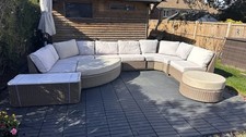 Mode Rattan Garden furniture - Sofa  White and grey 