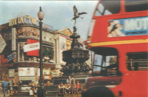Postcard bus statue of - postcard,