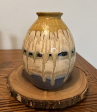 Studio Pottery Vase Blue