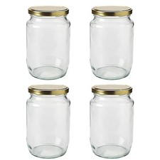 4 Empty Glass Jam Jars with