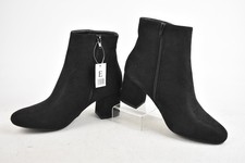 Shoes By Emma Women's Lucinda Boots UK Size 7 Black Faux Suede Heeled BNWT