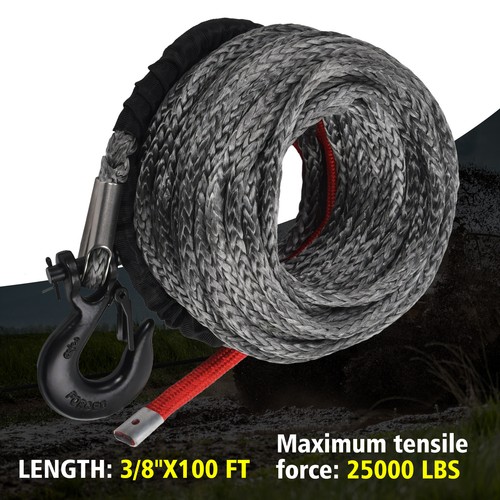 Synthetic winch rope with - synthetic,