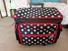 Prym 612630 Sewing machine Trolley Polka Dots, Black/Red/White, 44 x 22 x 36 cm