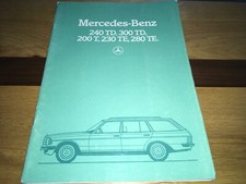 1982  MERCEDES BENZ W123 TE ESTATE SALES BROCHURE 240TD 300TD 200T 240TE 280TE