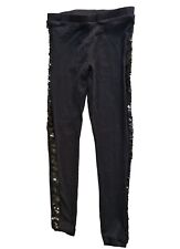 F&F SEQUINS COTTON LEGGINGS SIZE 9-10 years (140cm) GIRLS EVERYDAY BLACK SPARKLY