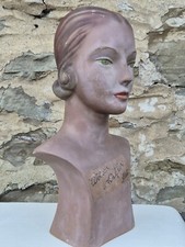 Vintage 1930s Art Deco Shop Advertising Bust Mannequin Head
