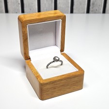 PANDORA April Blooms Birthstone Silver Ring - Sterling Silver / Quartz - Used