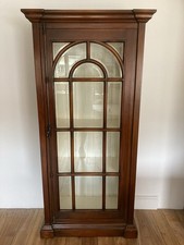 Mahogany Cabinet With Glazed Door And Painted Interior