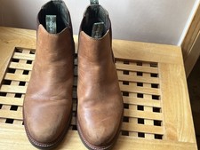 Barbour Mens Leather Chelsea Ankle Boots Size 9 Brown