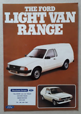 Ford Fiesta MK 1 & Escort MK 3 Light Vans Brochure 1982