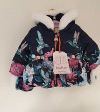 Ted Baker Baby Girls  Floral Padded Coat / Jacket with Mittens. 3-6 Months