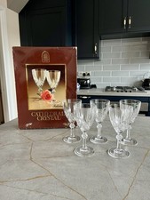 Set of 5 Cathedral Crystal Wine Glasses Italian 24% Lead Crystal Salisbury
