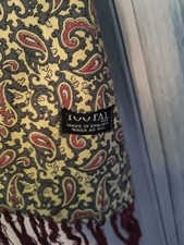 FAB VINTAGE  PAISLEY TOOTAL  SCARF WITH RED TASSELS -  1960s  - MODS