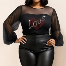 Plus Size Womens Lace Tops