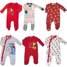 Christmas baby Sleepsuit footsie romper nightwear pyjamas all in one