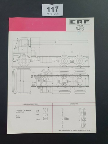 Erf model 66cu 220 tractor - 220,