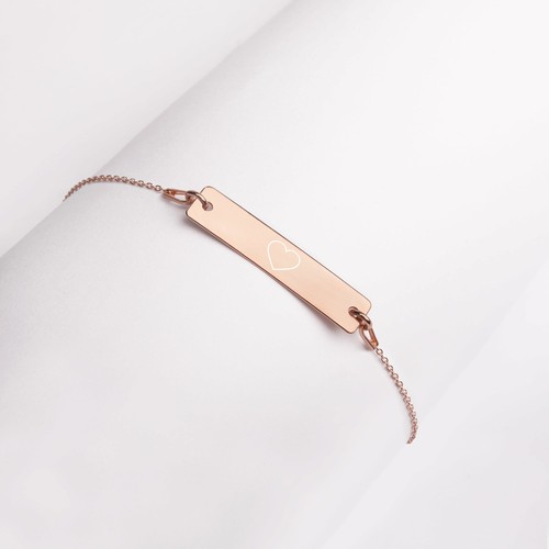 Engraved bar chain bracelet - engraved,