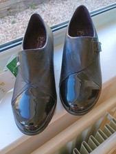 Womens  Black Patent Wedge