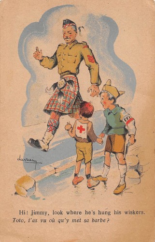 Postcard comic military theme - ,