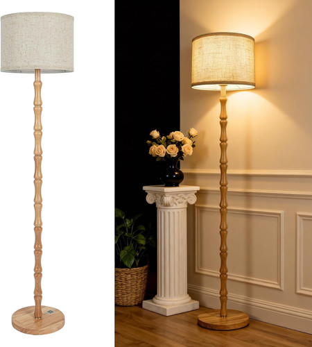 Wood floor lamp boho - wood,